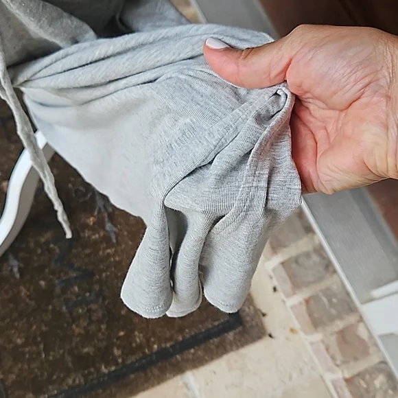 Theory Jilaena Side Ruched Short Sleeve Gray Dress - Picture 5 of 7